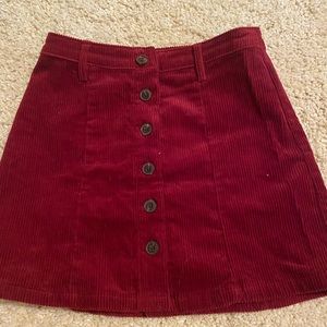 corduroy red skirt forever 21